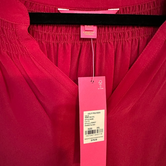 Lilly Pulitzer Elsa Top Poinsettia Red - Picture 4 of 4